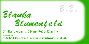 blanka blumenfeld business card